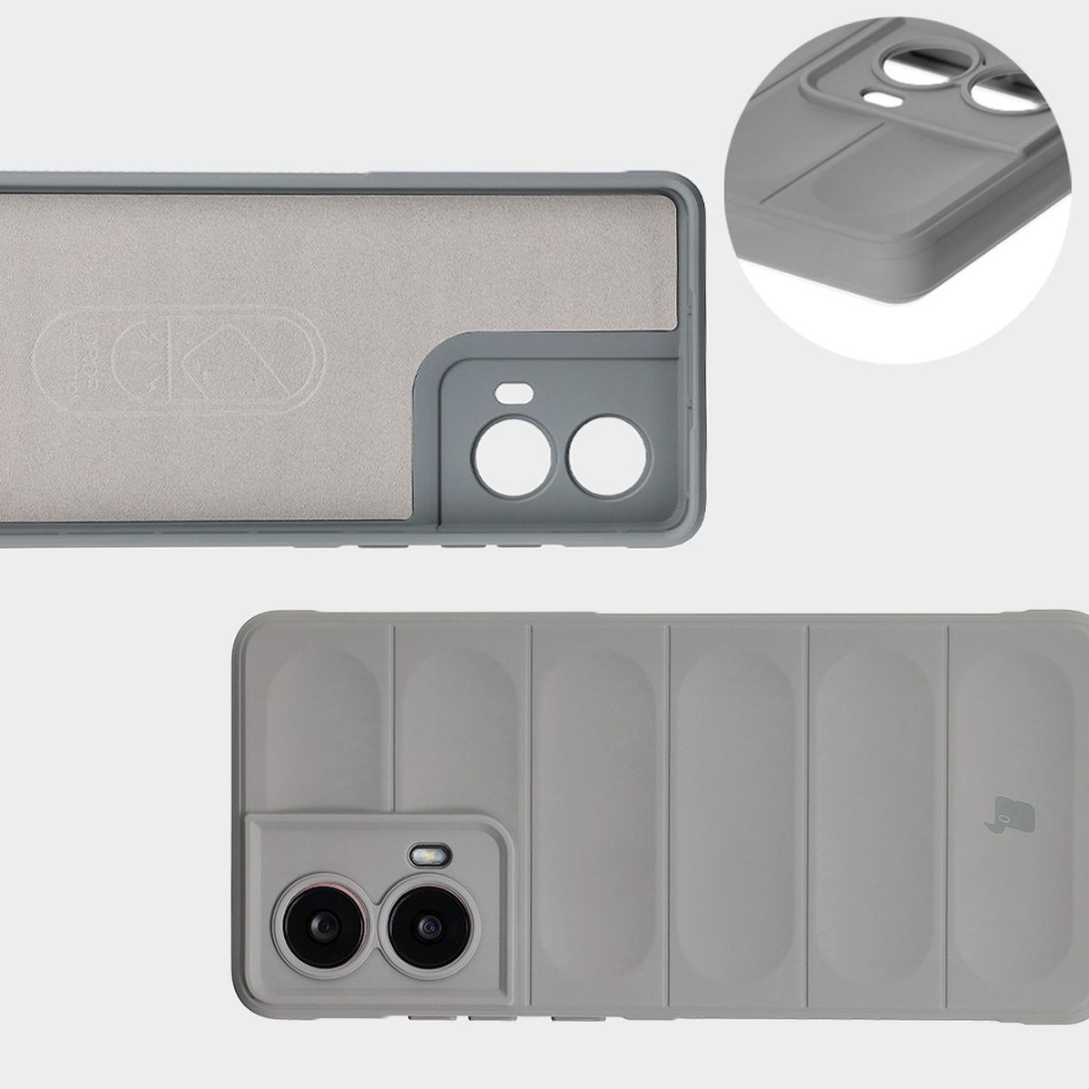 Mikrofaser-Innenfutter, Vertiefungen auf der Rückseite und verstärkte Ecken im Bizon Case Tur Etui