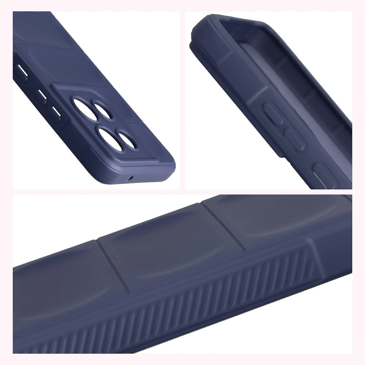 Teksturowane boki i podwyższone krawędzie ekranu i aparatu w etui Bizon Case Tur do Motorola Moto G86 5G