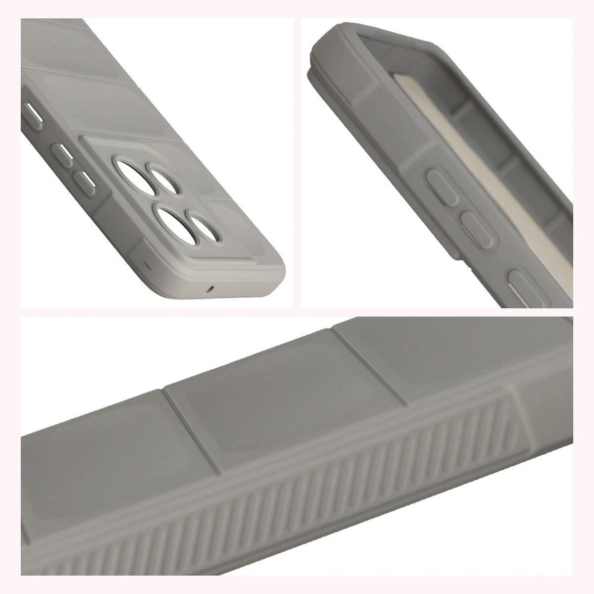 Teksturowane boki i podwyższone krawędzie ekranu i aparatu w etui Bizon Case Tur do Motorola Moto G86 5G