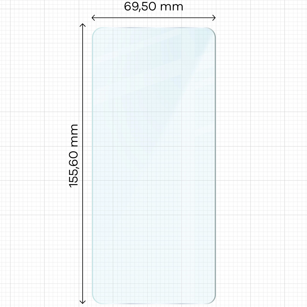 Miarka z wymiarami szkła hartowanego Bizon Glass Clear Duo do Motorola Moto G86 5G / Motorola Moto G86 Power 5G