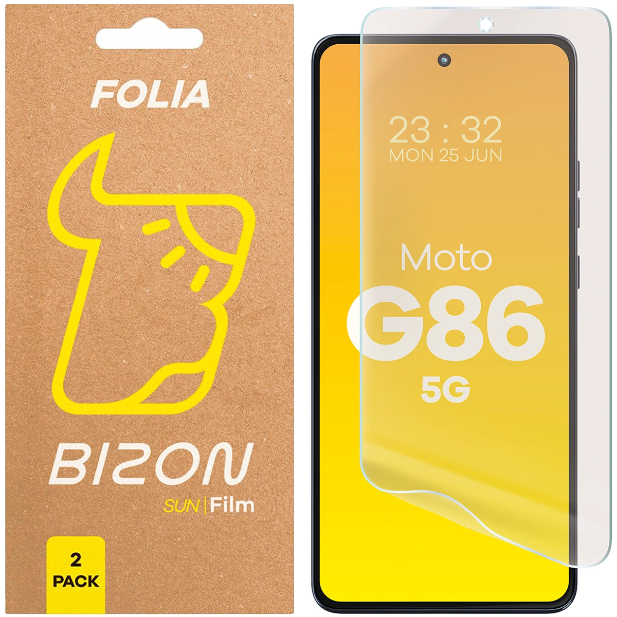 Folia matowa na ekran Bizon Glass Film Sun do Motorola Moto G86 5G, 2 sztuki