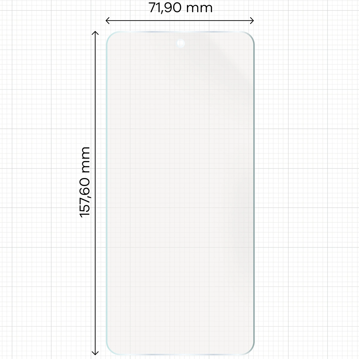Miarka z wymiarami folii matowej Bizon Glass Film Sun do Motorola Moto G86 5G