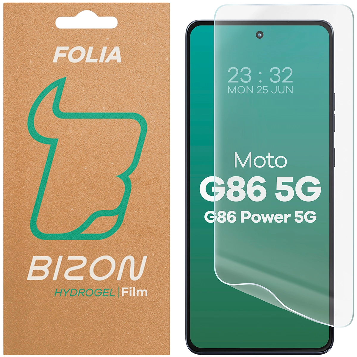 Pudełko i folia hydrożelowa na ekran Bizon Glass Hydrogel Front do Motorola Moto G86 5G / Motorola Moto G86 Power 5G