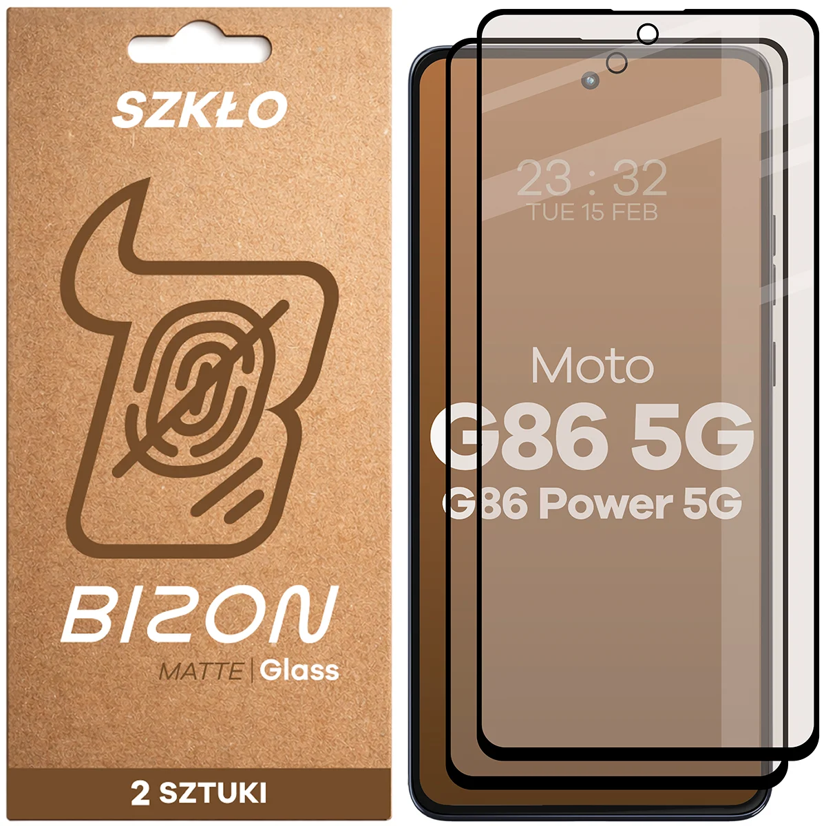 Szkło matowe na ekran Bizon Glass Matte Duo do Motorola Moto G86 5G / Motorola Moto G86 Power 5G, 2 sztuki