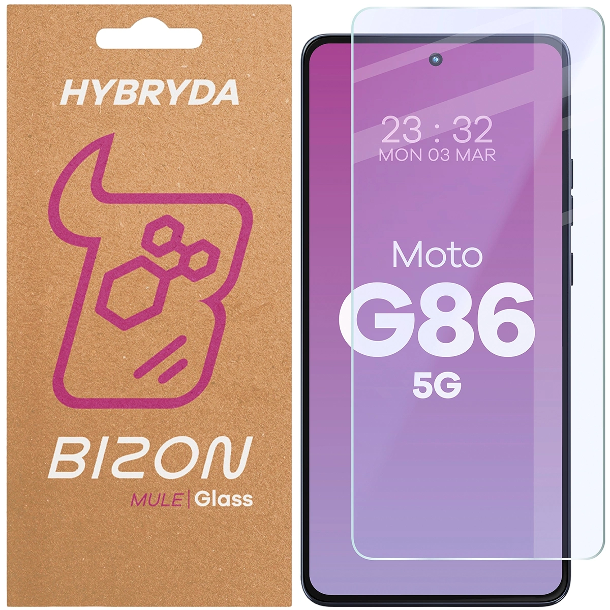 Szkło hybrydowe na ekran Bizon Glass Mule do Motorola Moto G86 5G