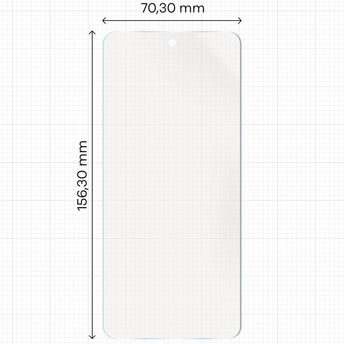 Miarka z wymiarami folii matowej Bizon Glass Film Sun do Motorola Moto G86 Power 5G