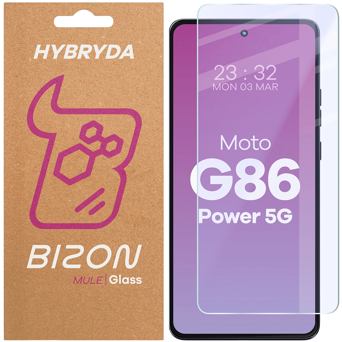 Szkło hybrydowe na ekran Bizon Glass Mule do Motorola Moto G86 Power 5G