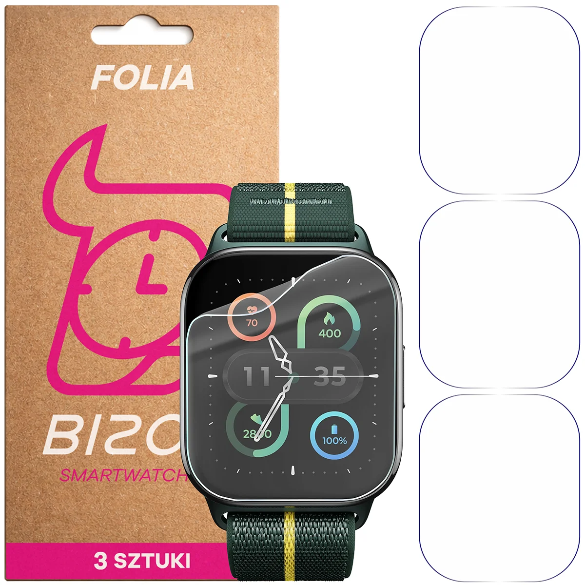 Folia hydrożelowa Bizon Watch Film HydroFlex dla Motorola Moto Watch Fit
