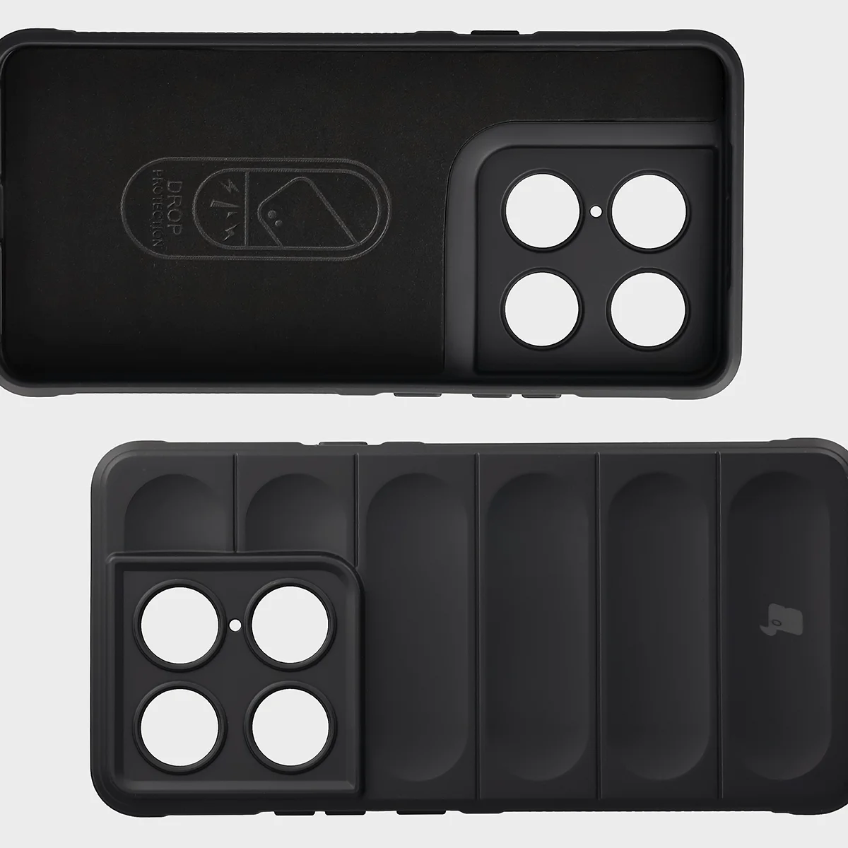 Wyściółka z mikrofibry, wyżłobienia na pleckach i wzmocnione narożniki w etui Bizon Case Tur do Motorola Signature