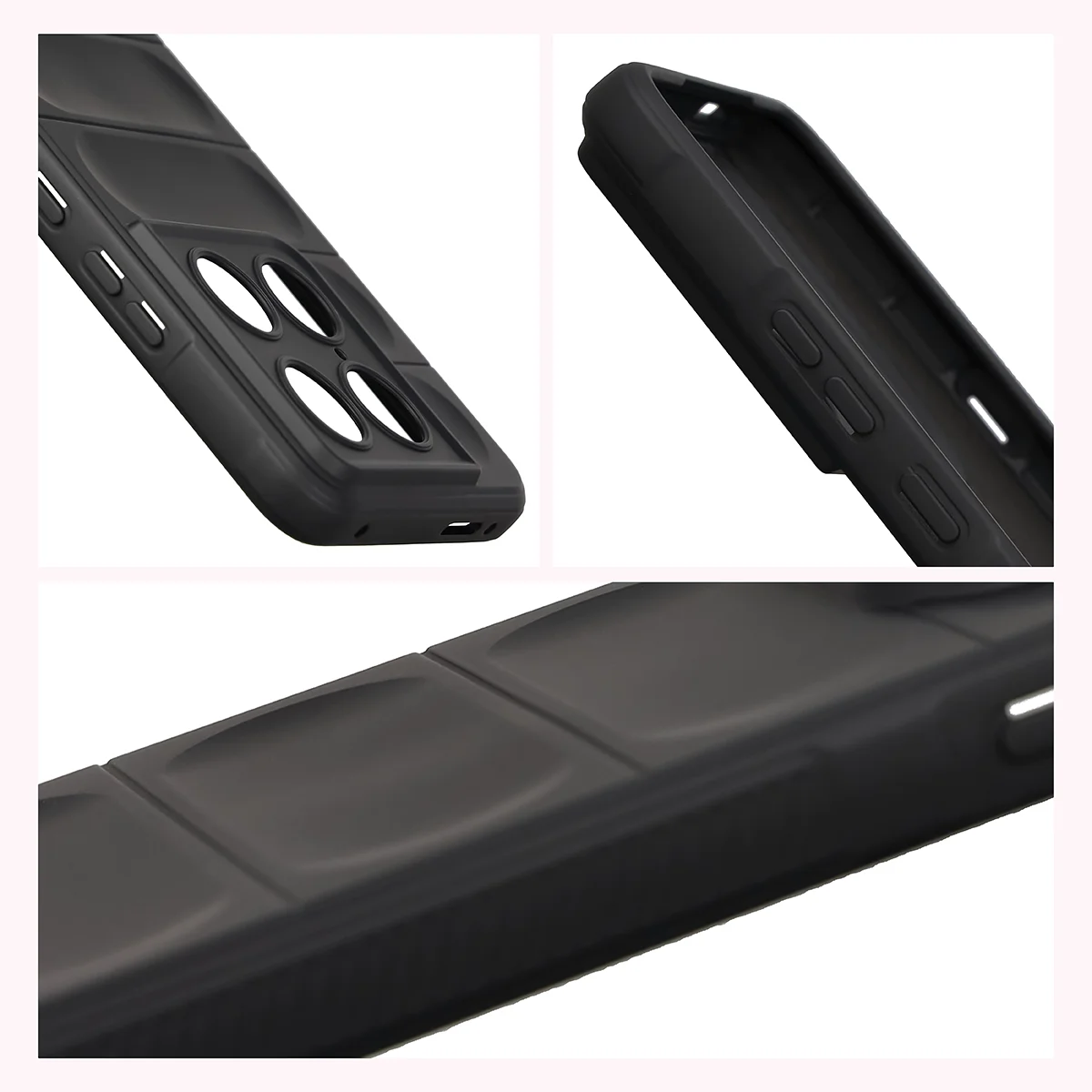 Teksturowane boki i podwyższone krawędzie ekranu i aparatu w etui Bizon Case Tur do Motorola Signature