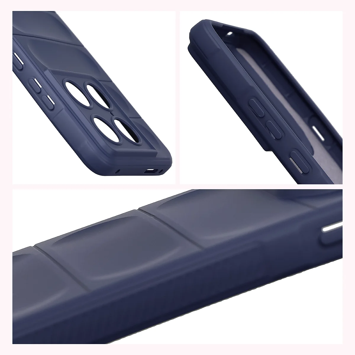 Teksturowane boki i podwyższone krawędzie ekranu i aparatu w etui Bizon Case Tur do Motorola Signature