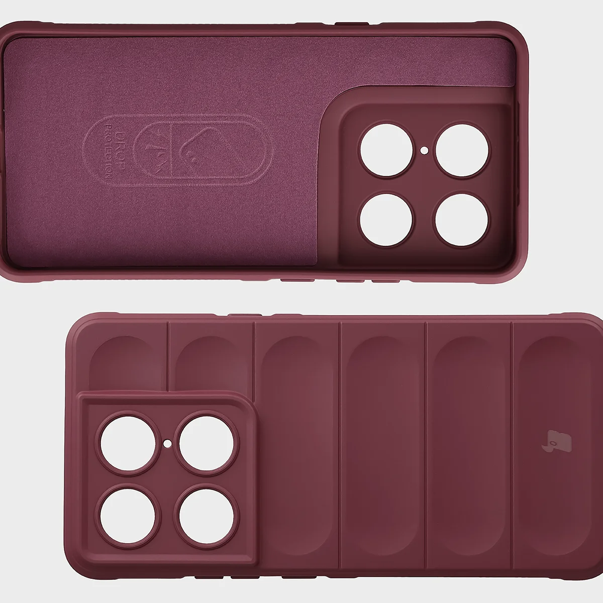 Wyściółka z mikrofibry, wyżłobienia na pleckach i wzmocnione narożniki w etui Bizon Case Tur do Motorola Signature