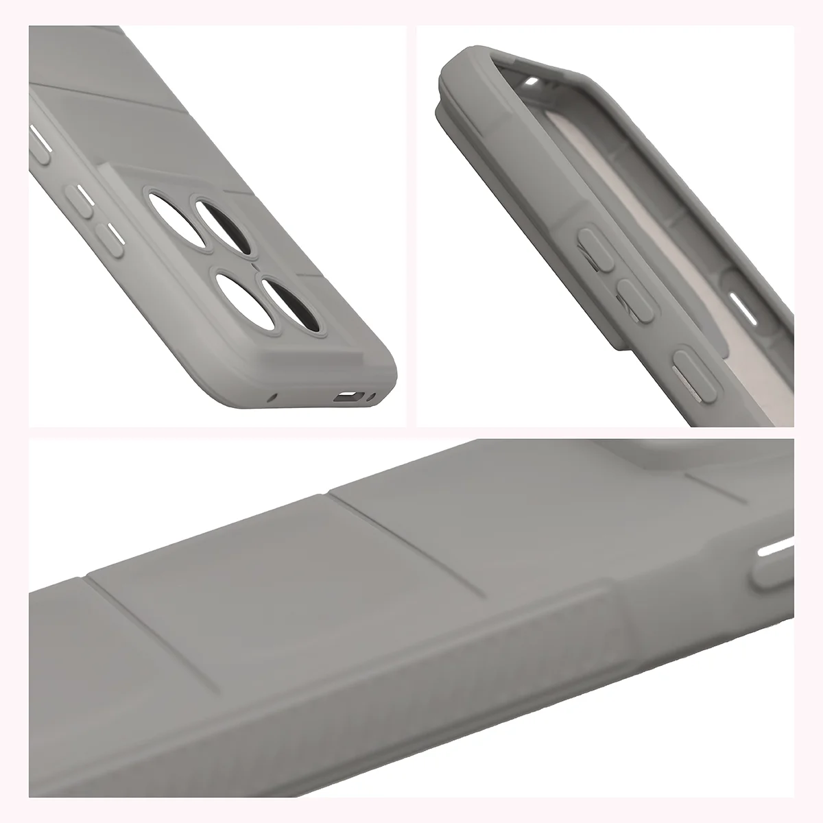 Teksturowane boki i podwyższone krawędzie ekranu i aparatu w etui Bizon Case Tur do Motorola Signature