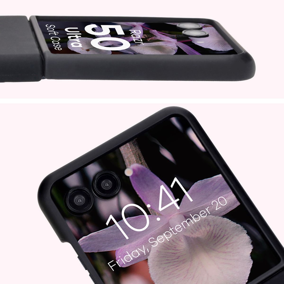 Közeli felvétel a kivágásról a Bizon Soft Case tokban