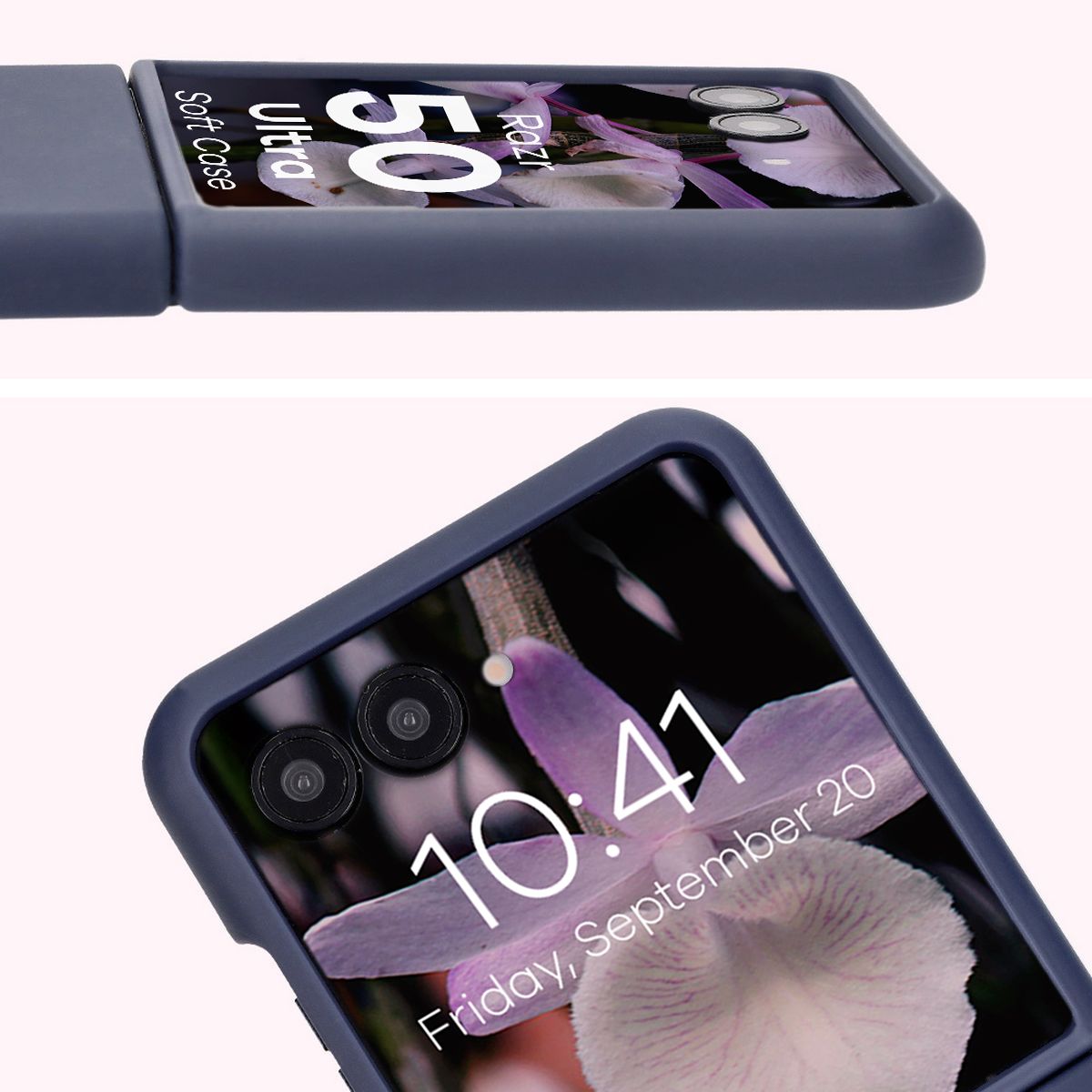 Közelkép a lencsék kivágásáról a Bizon Soft Case tokban