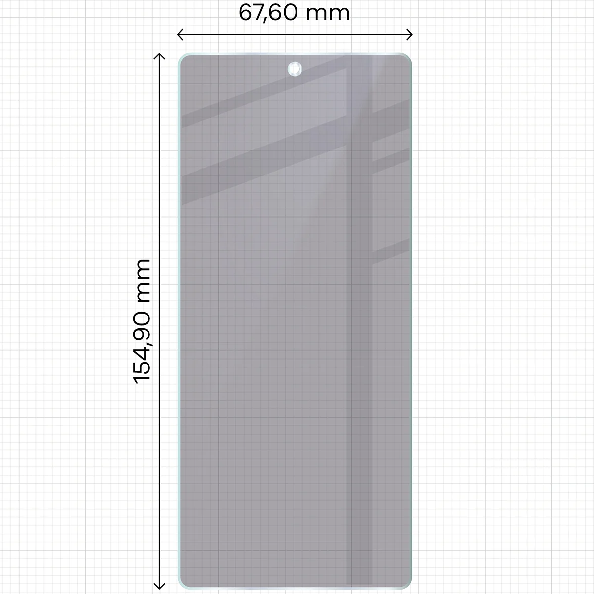 Wymiary szkła Bizon Hybrid Shadow do Motorola Razr Fold