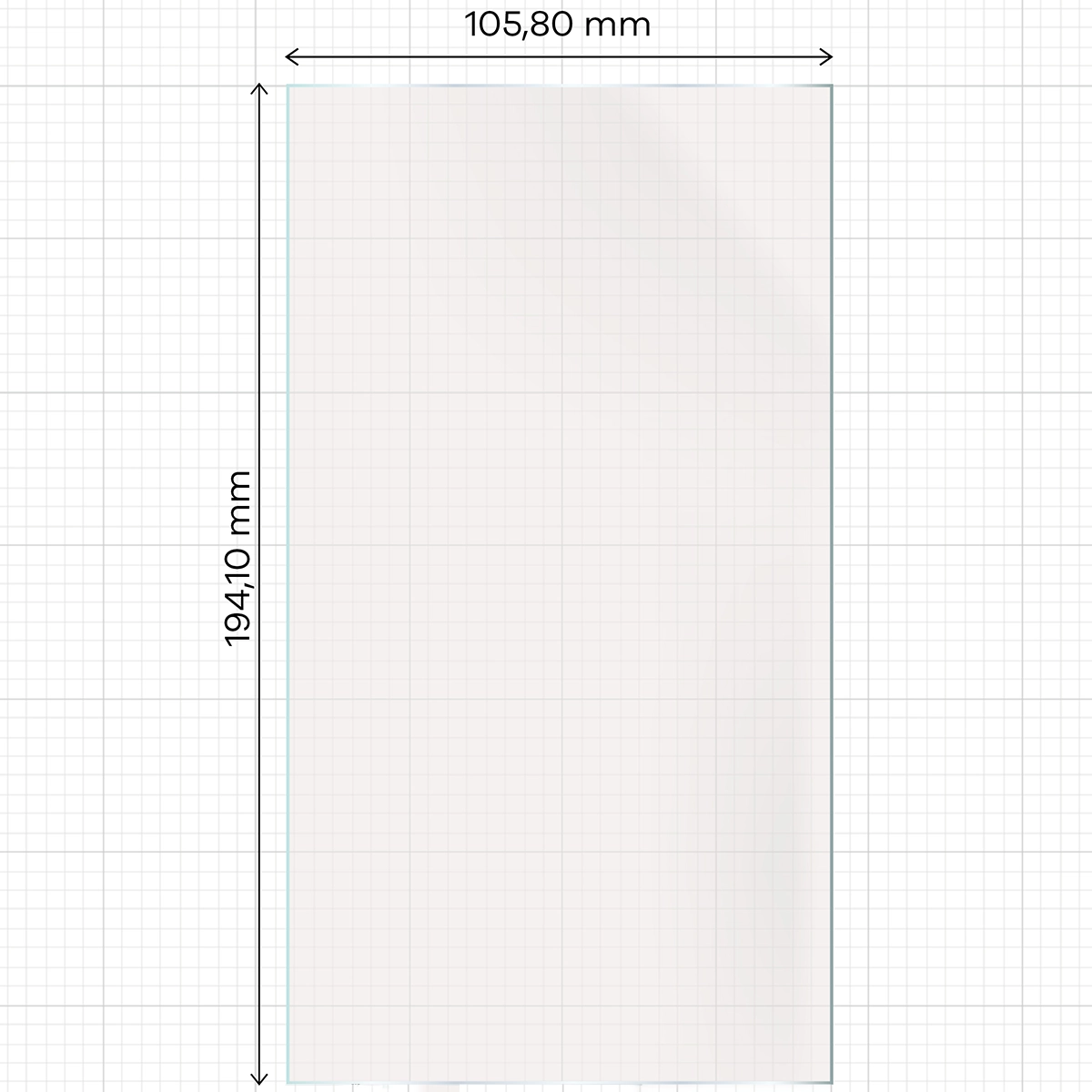 Miarka z wymiarami folii matowej Bizon Glass Tab Film Sun do Nintendo Switch 2