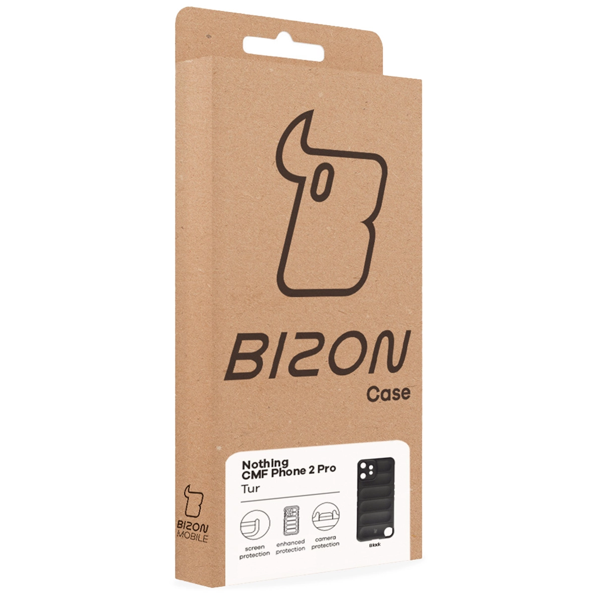 Front of the Bizon Case box with a dedicated label for Nothing CMF Phone 2 Pro