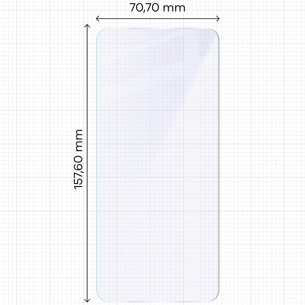 Miarka z wymiarami szkła hybrydowego Bizon Glass Mule do Nothing CMF Phone 2 Pro