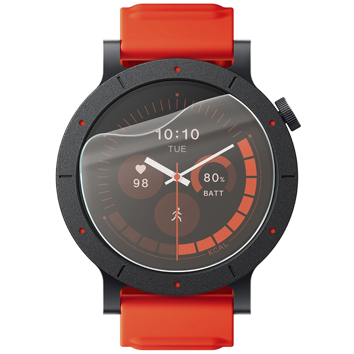 Smartwatch z nałożoną folią ochronną Bizon Glass Watch Film Sun Duo do Nothing CMF Watch 3 Pro