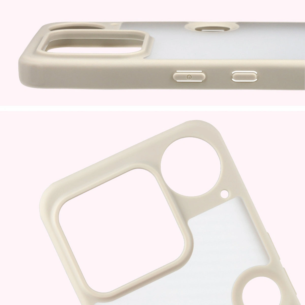 Vollständiger Ausschnitt und erhöhte Kanten der Kamera im Bizon Case Angelo für Nothing Phone (3)