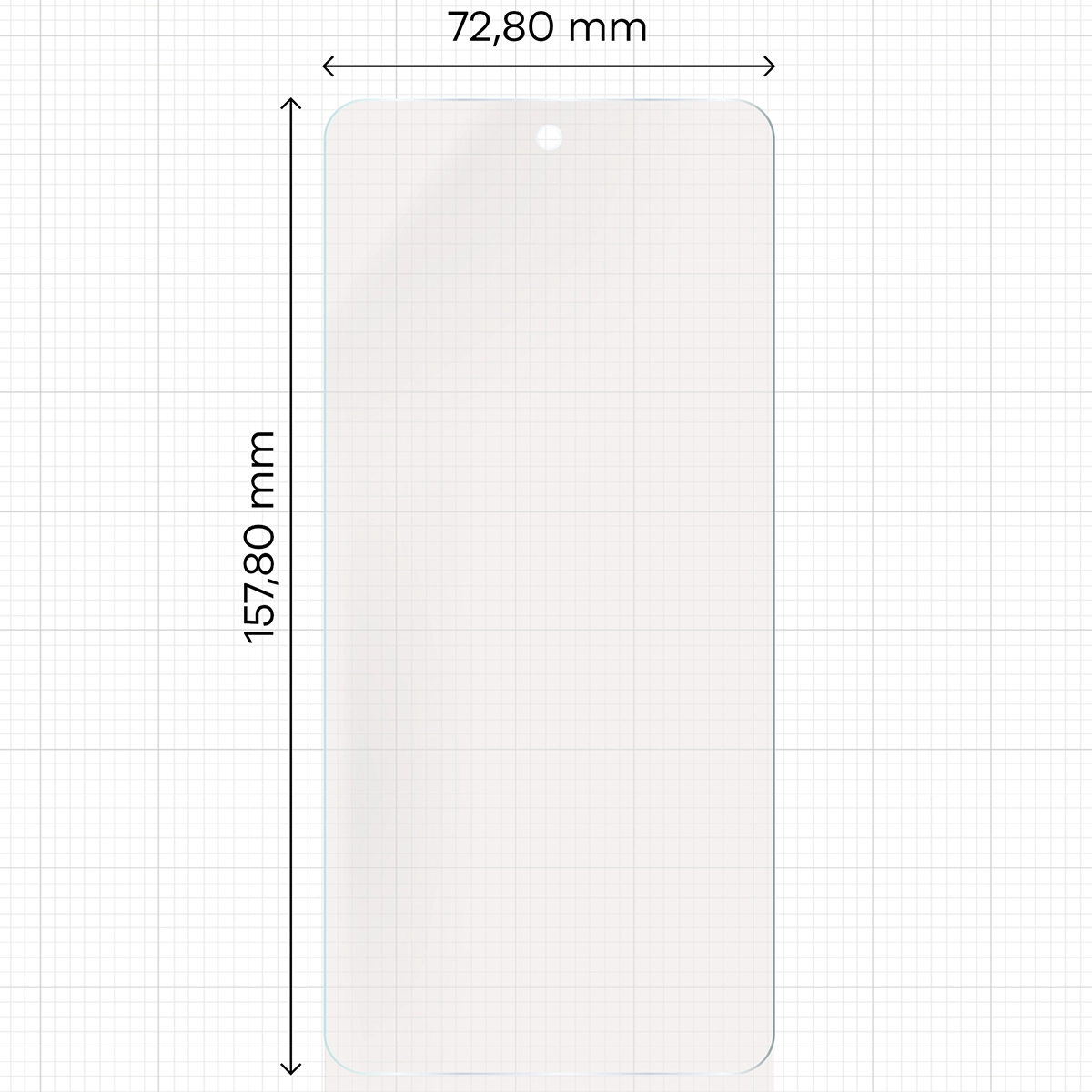 Miarka z wymiarami folii matowej Bizon Glass Film Sun Duo do Nothing Phone (3)