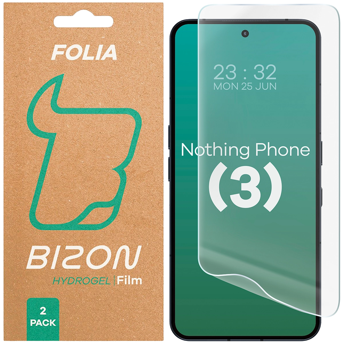 Pudełko i folia hydrożelowa na ekran Bizon Glass Hydrogel Front Duo do Nothing Phone (3)