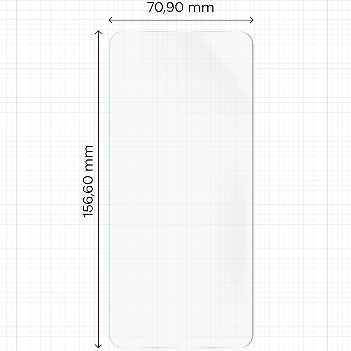 Miarka z wymiarami folii hydrożelowej Bizon Glass Hydrogel Front Duo do Nothing Phone (3)