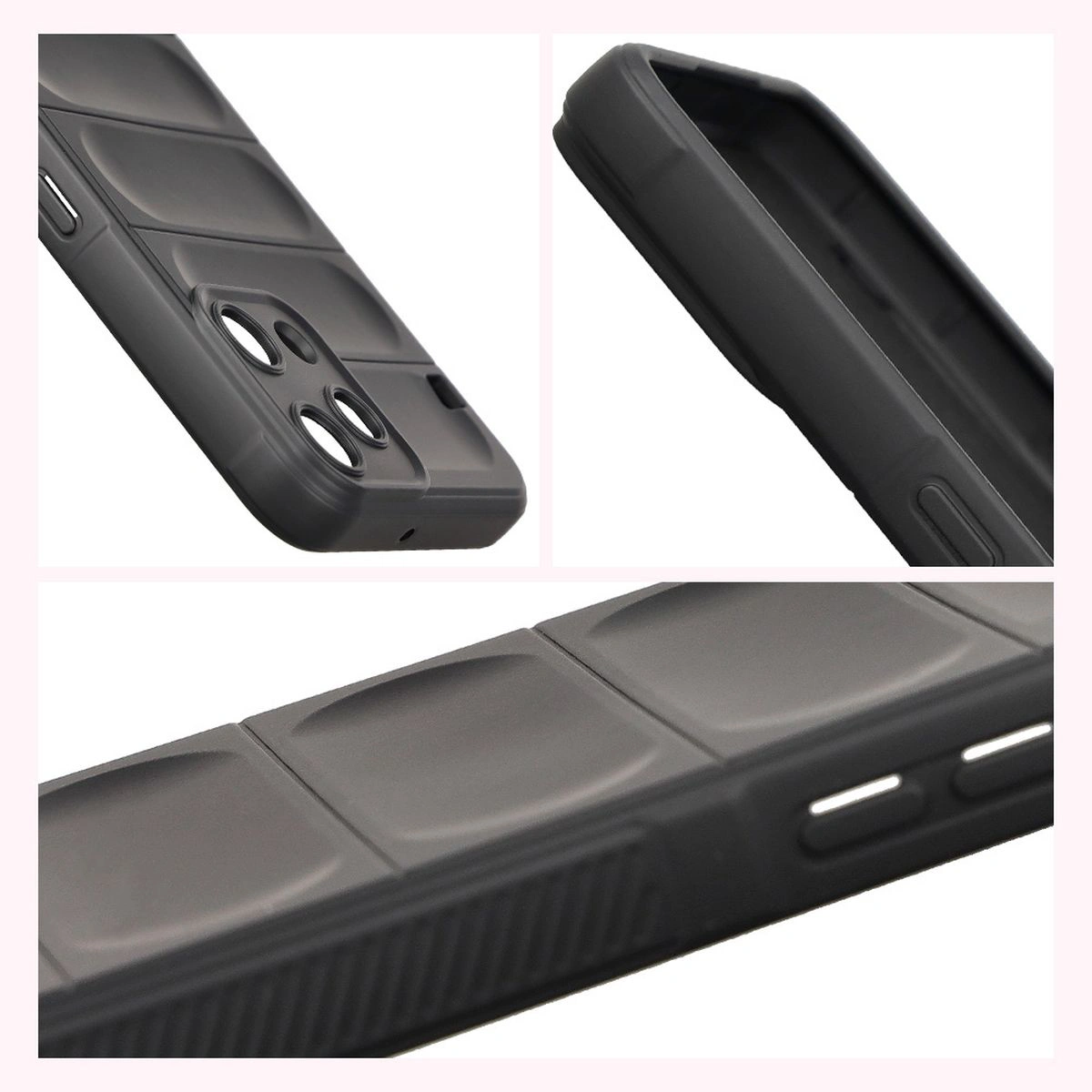 Textured sides and raised edges of the screen and camera in the Bizon Case Tur for Nothing Phone (3a) Lite