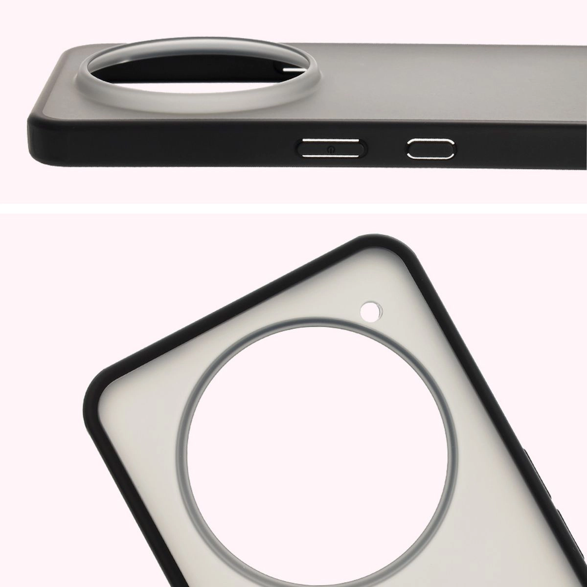 Full cutout and raised edges for the camera in Bizon Case Angelo