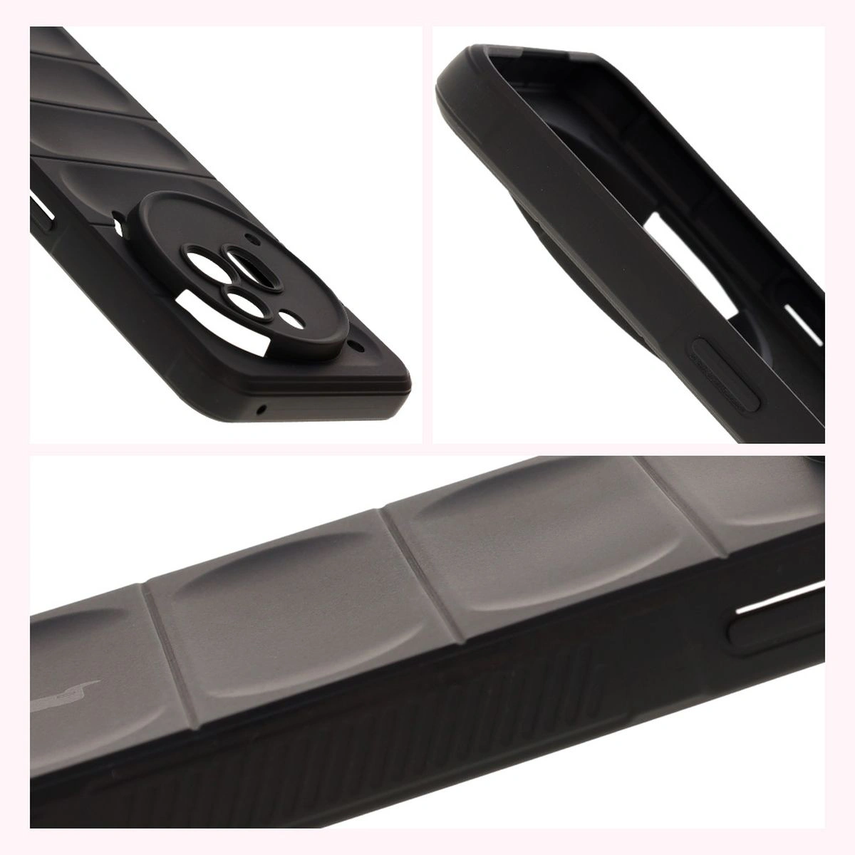 Textured sides and raised edges of the screen and camera in the Bison Case Tur for Nothing Phone (3a) Pro