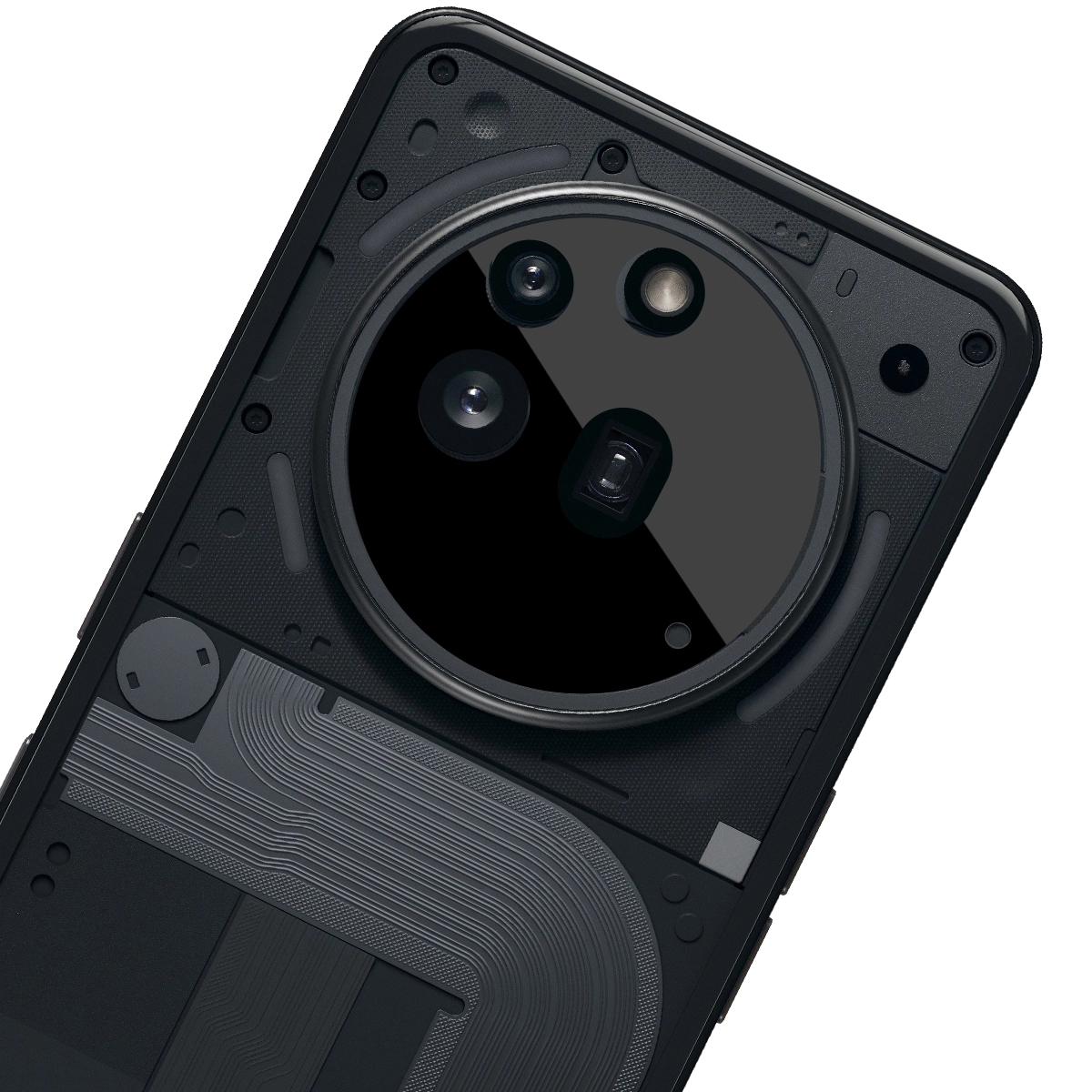 Komposition des Glases für die Kamera und des Telefons