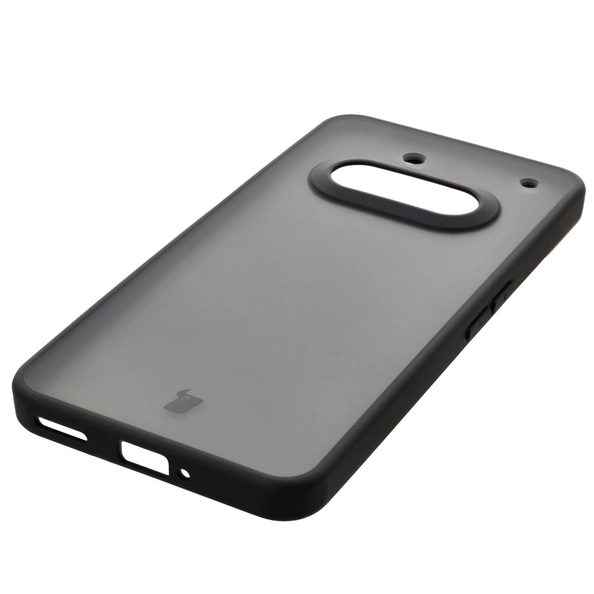 Integrated buttons, cutouts, and hybrid material in Bizon Case Angelo