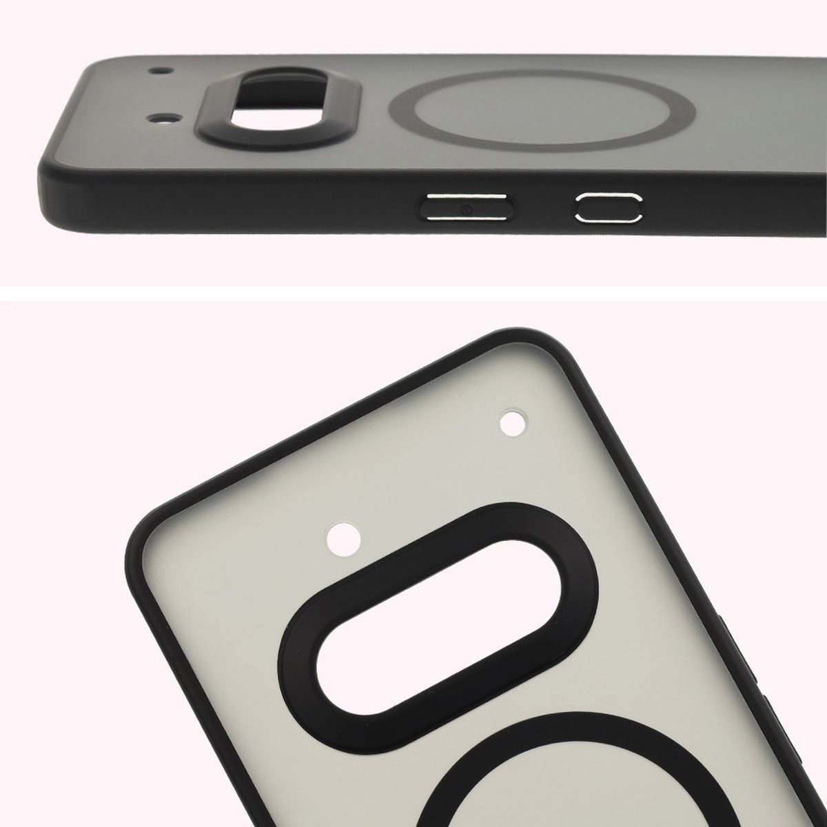 Full cutout and raised edges for the camera in Bizon Case MatteO
