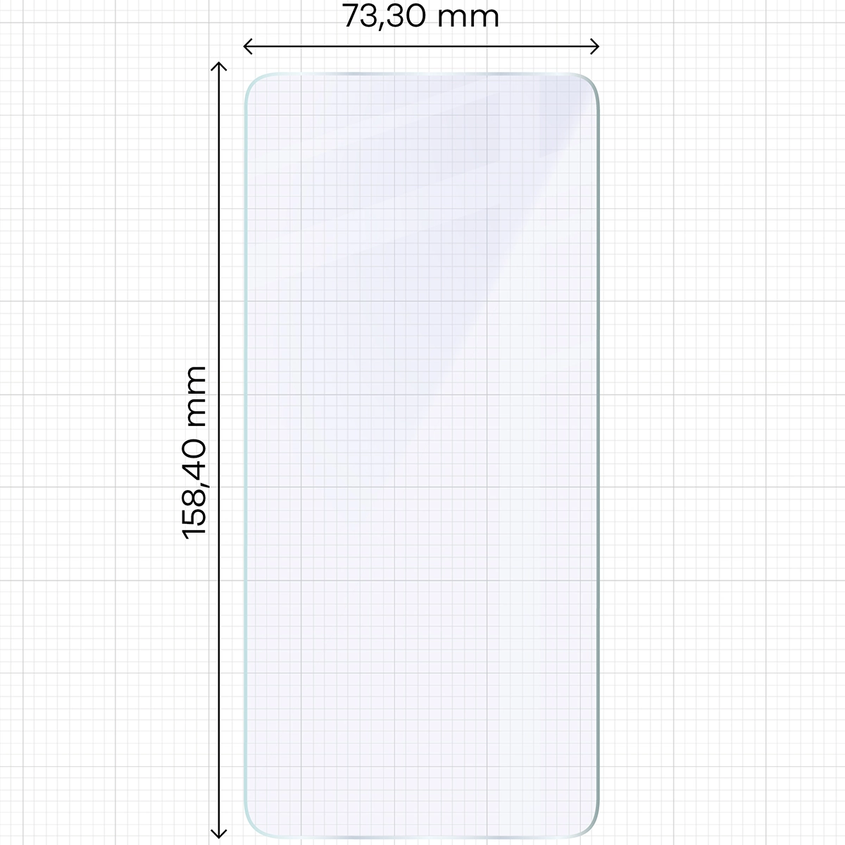 Miarka z wymiarami szkła hybrydowego Bizon Glass Mule Duo do Nothing Phone (3a)