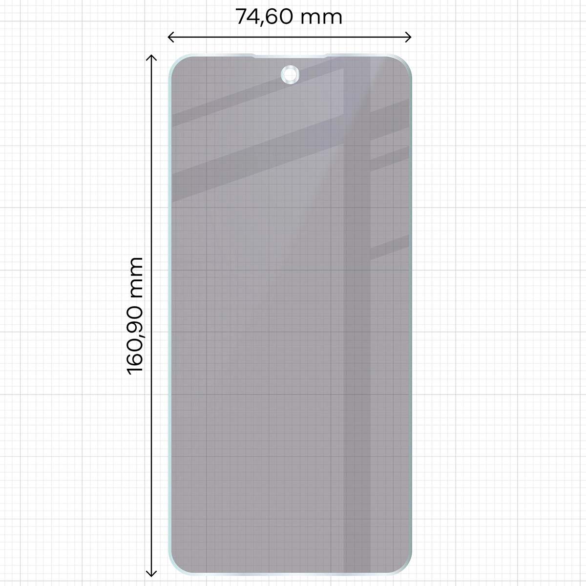 Wymiary szkła Bizon Glass Mule Shadow do Nothing Phone (3a)