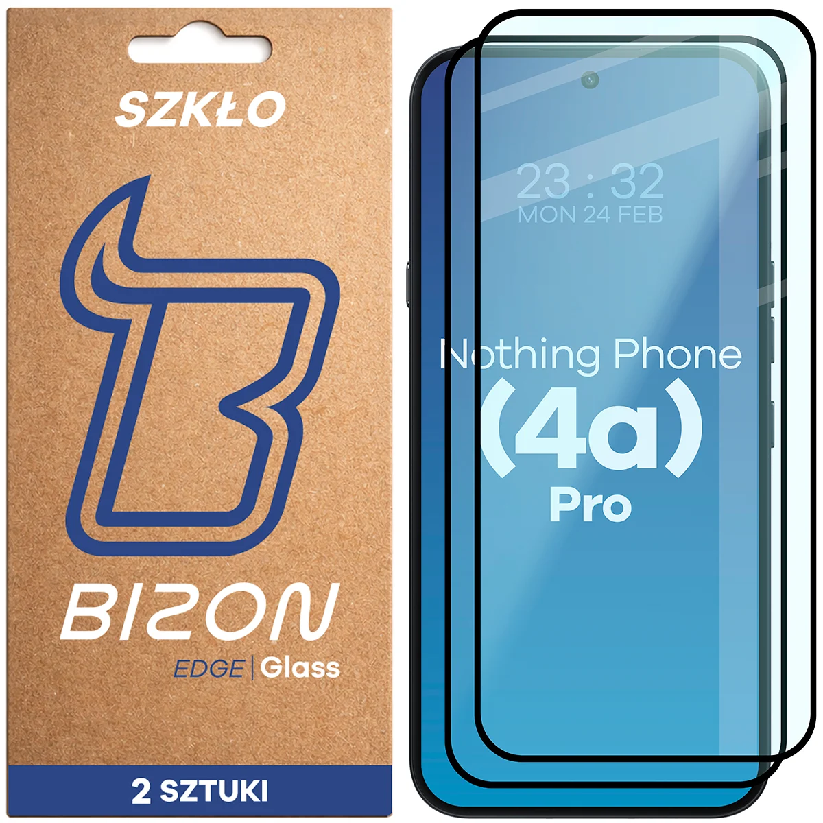 Szkło hartowane na cały ekran Bizon Glass Edge Duo dla Nothing Phone (4a) Pro