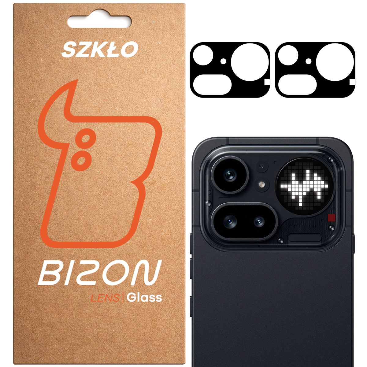 Pudełko i 2 sztuki szkła na aparat Bizon Glass Lens do Nothing Phone (4a) Proi