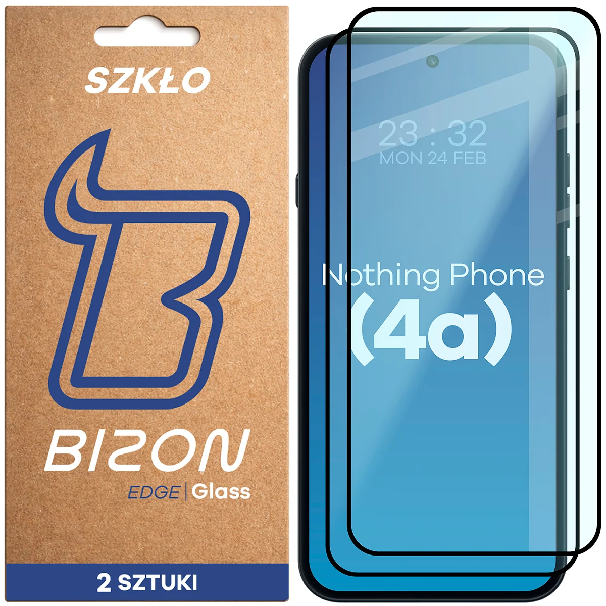 Szkło hartowane na cały ekran Bizon Glass Edge Duo dla Nothing Phone (4a)