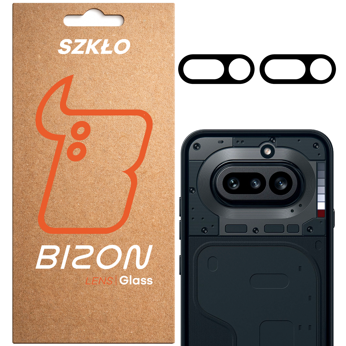 Pudełko i 2 sztuki szkła na aparat Bizon Glass Lens do Nothing Phone (4a)i