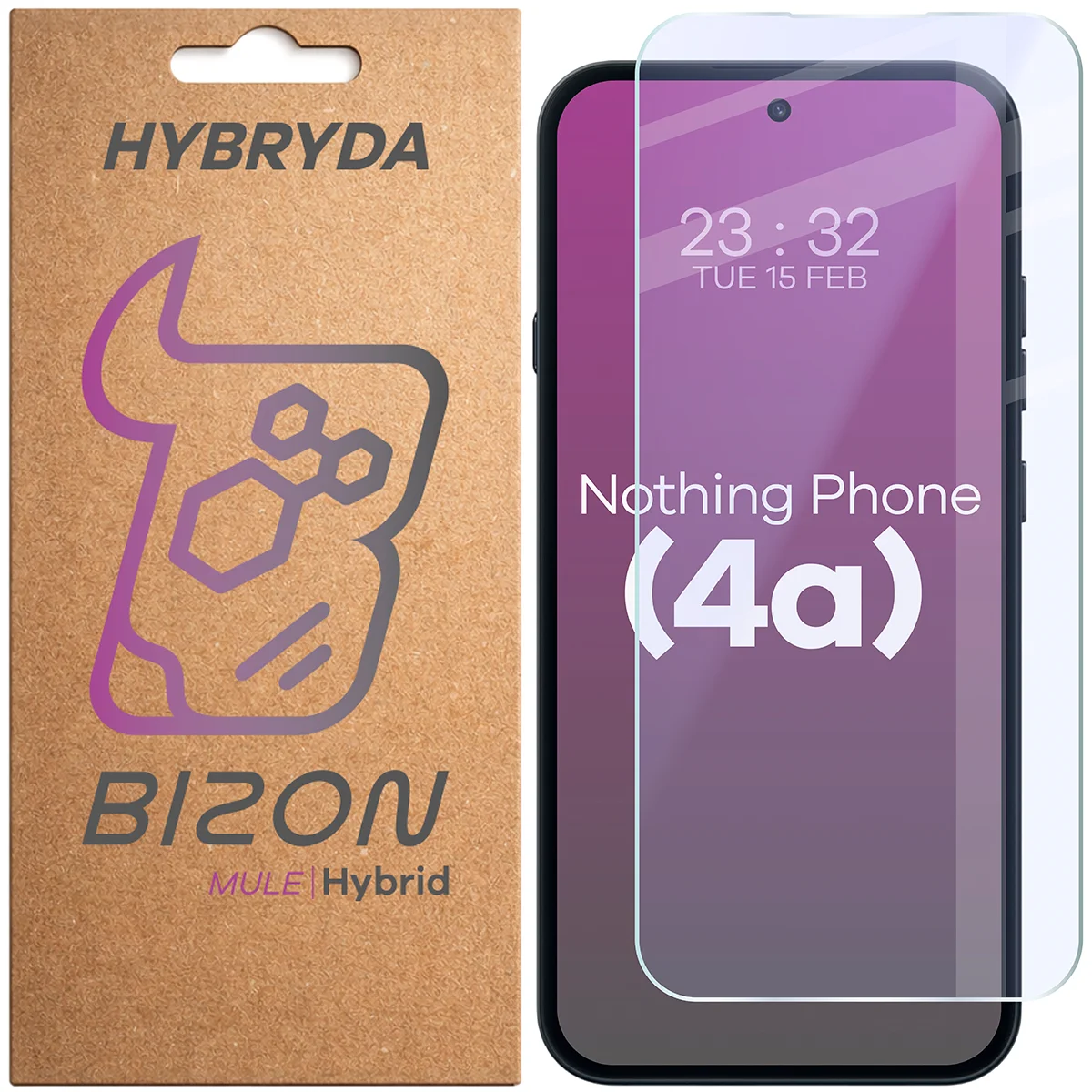 Szkło hybrydowe na ekran Bizon Hybrid Mule do Nothing Phone (4a)