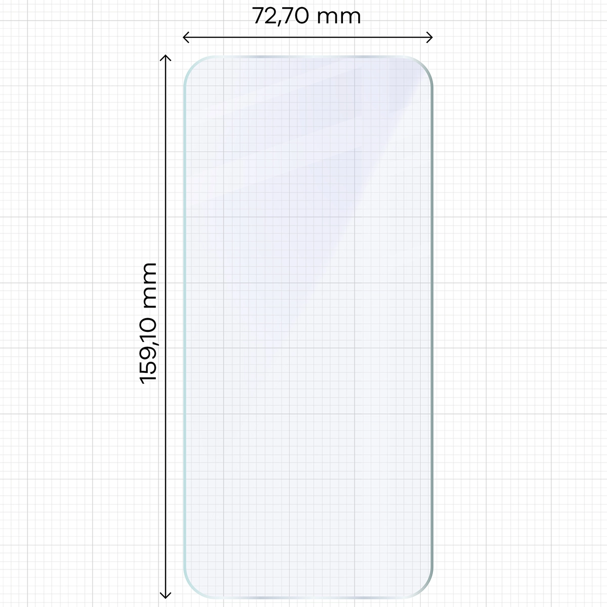 Miarka z wymiarami szkła hybrydowego Bizon Hybrid Mule do Nothing Phone (4b)