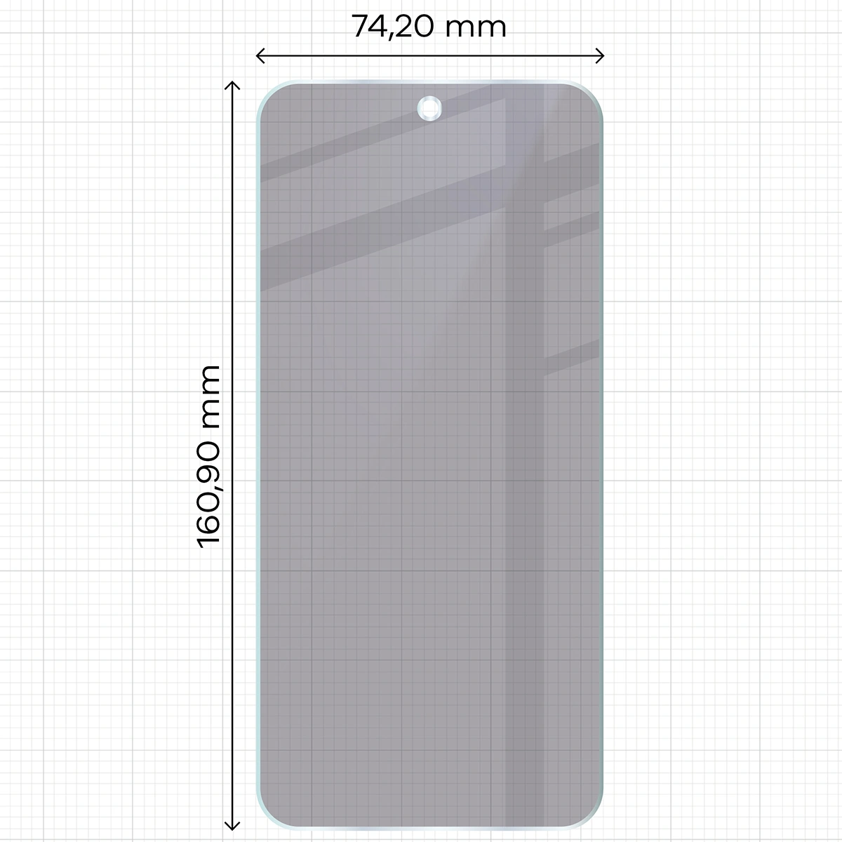 Wymiary szkła Bizon Hybrid Shadow do Nothing Phone (4b)