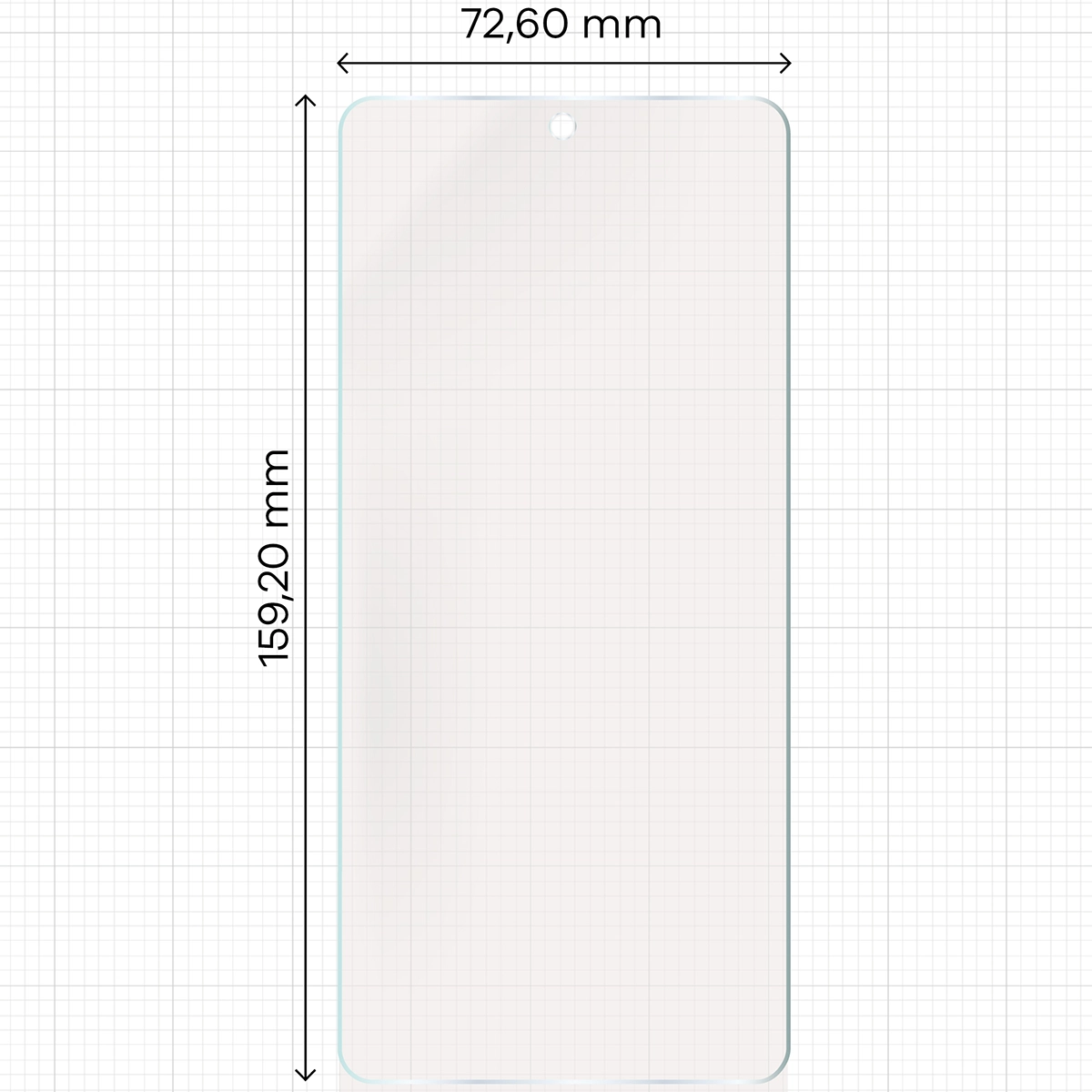 Miarka z wymiarami folii matowej Bizon Glass Film Sun do OnePlus 13