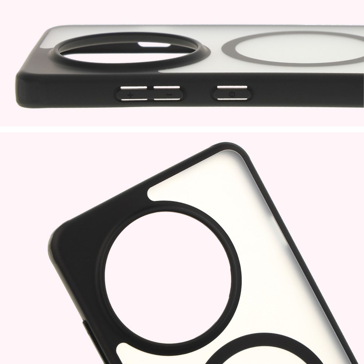 Úplný výřez a zvýšené okraje fotoaparátu v etui Bizon Case MatteO