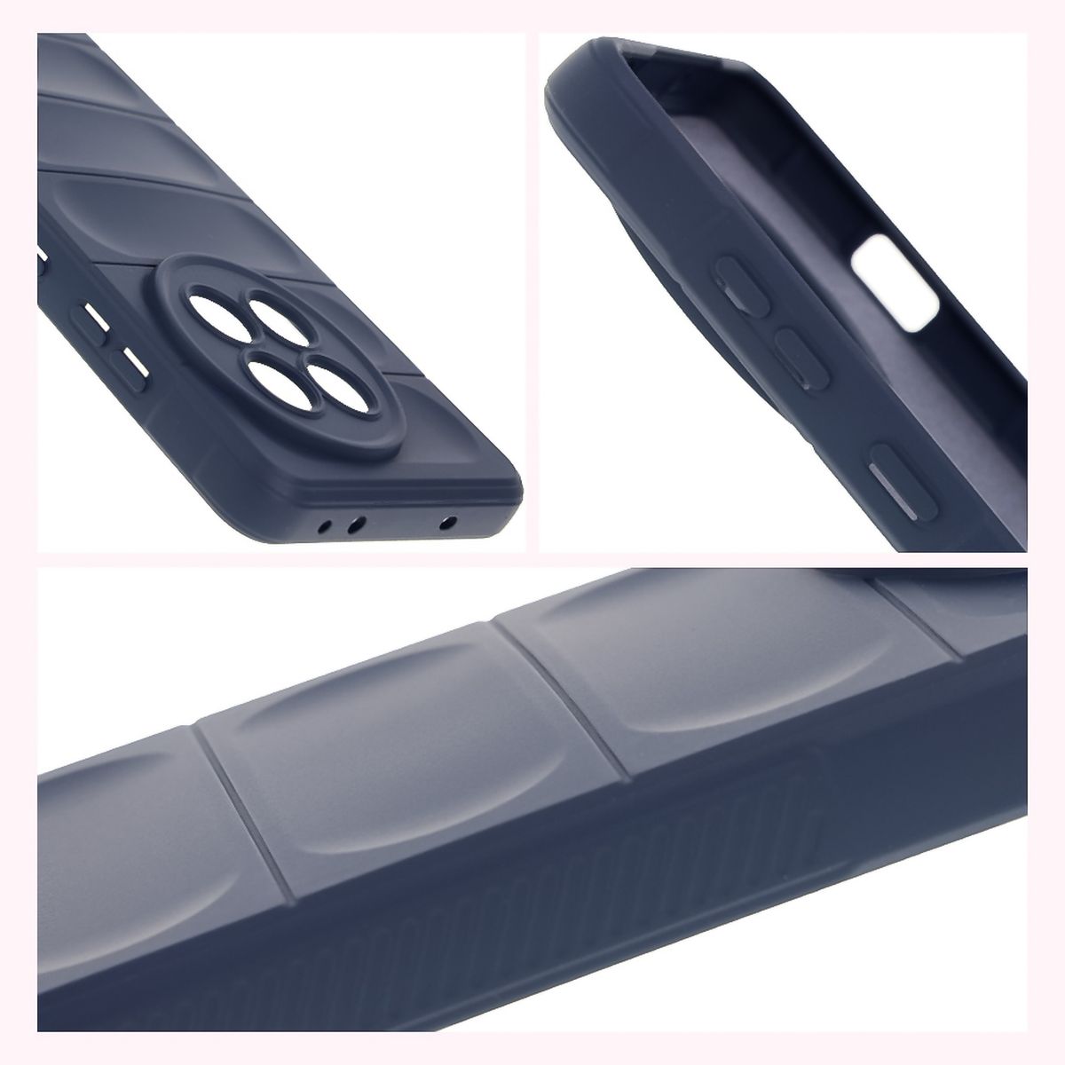 Strukturierte Seiten und erhöhte Ränder für Bildschirm und Kamera im Bison Case Tur Etui