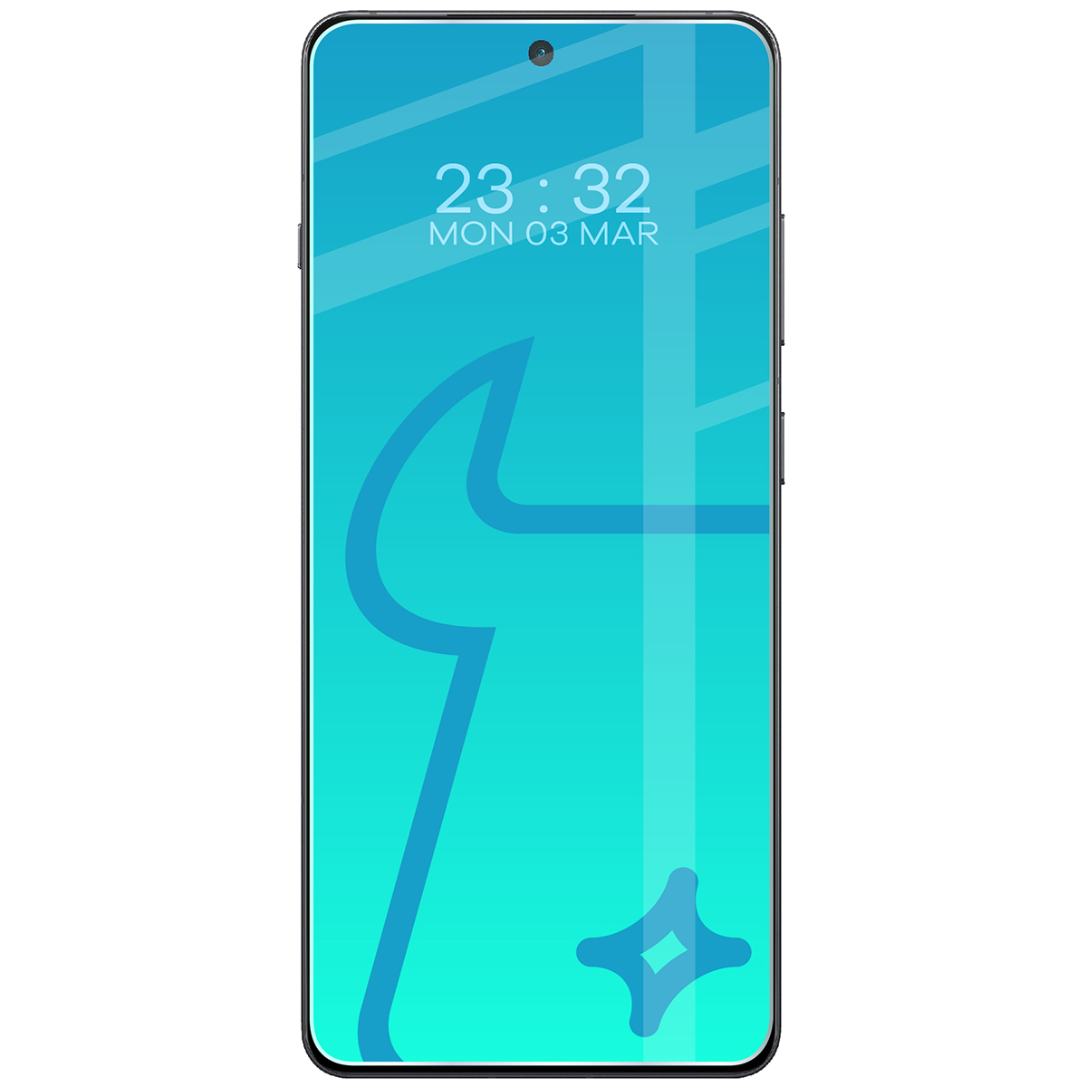 Szkło Bizon Glass Clear 2 nałożone na ekran telefonu