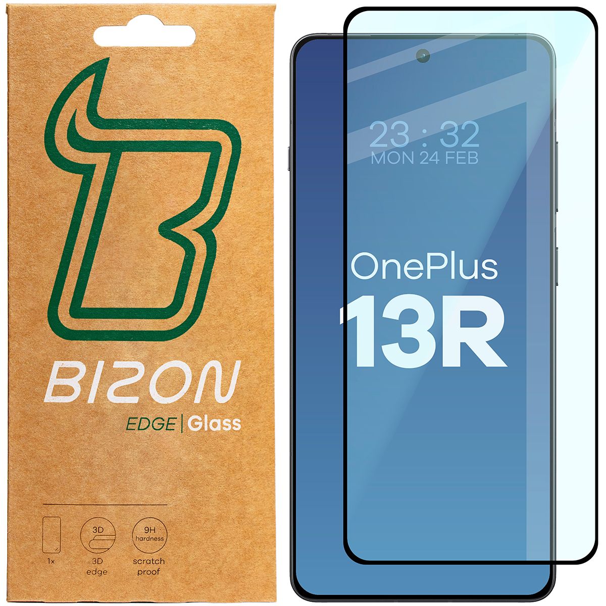 Szkło hartowane Bizon Glass Edge 2 do OnePlus 13R, czarna ramka