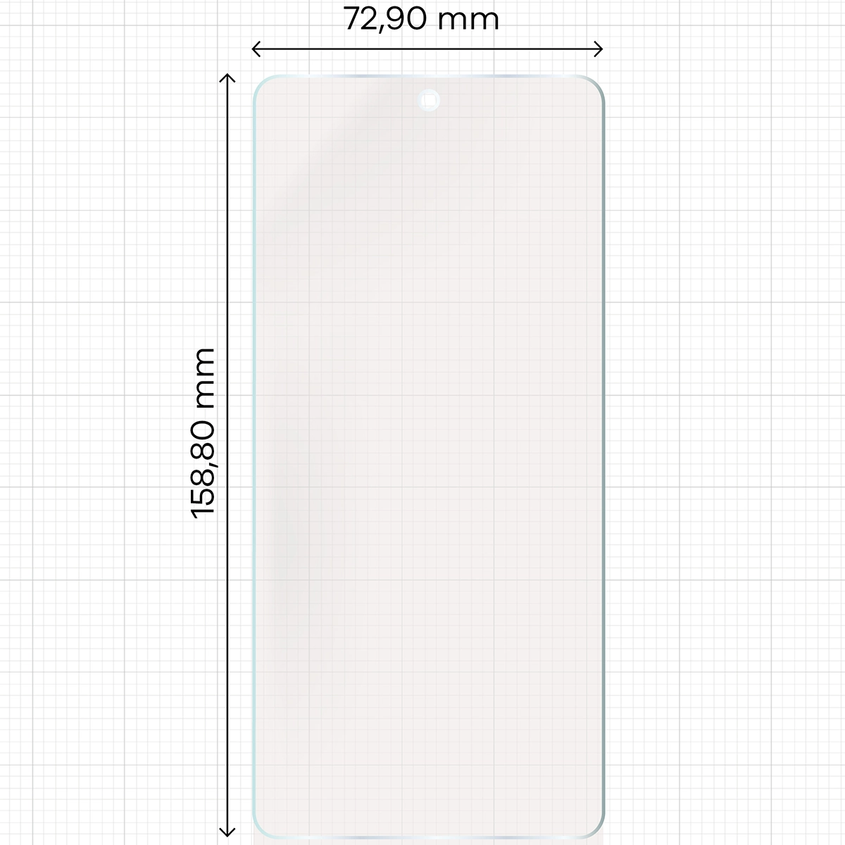 Miarka z wymiarami folii matowej Bizon Glass Film Sun do OnePlus 13R