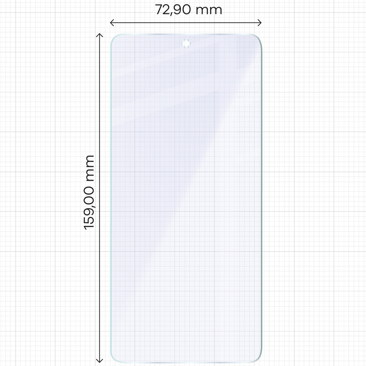 Miarka z wymiarami szkła hybrydowego Bizon Glass Mule